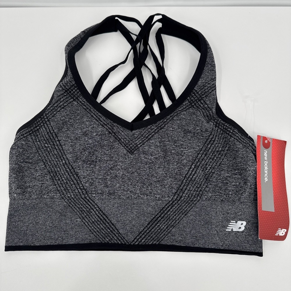 New Balance Gray Racer Back Sports Bra Women's Size X-Large New Activewear